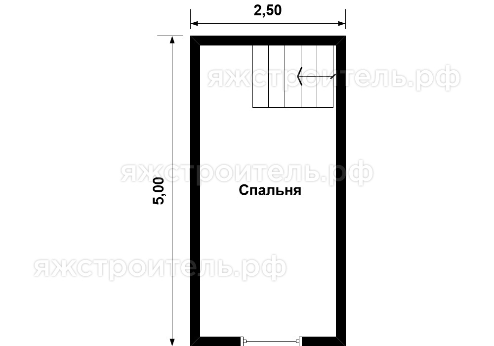 ДК-12 - каркасный дом 5.5х4 - планировка 2 этажа