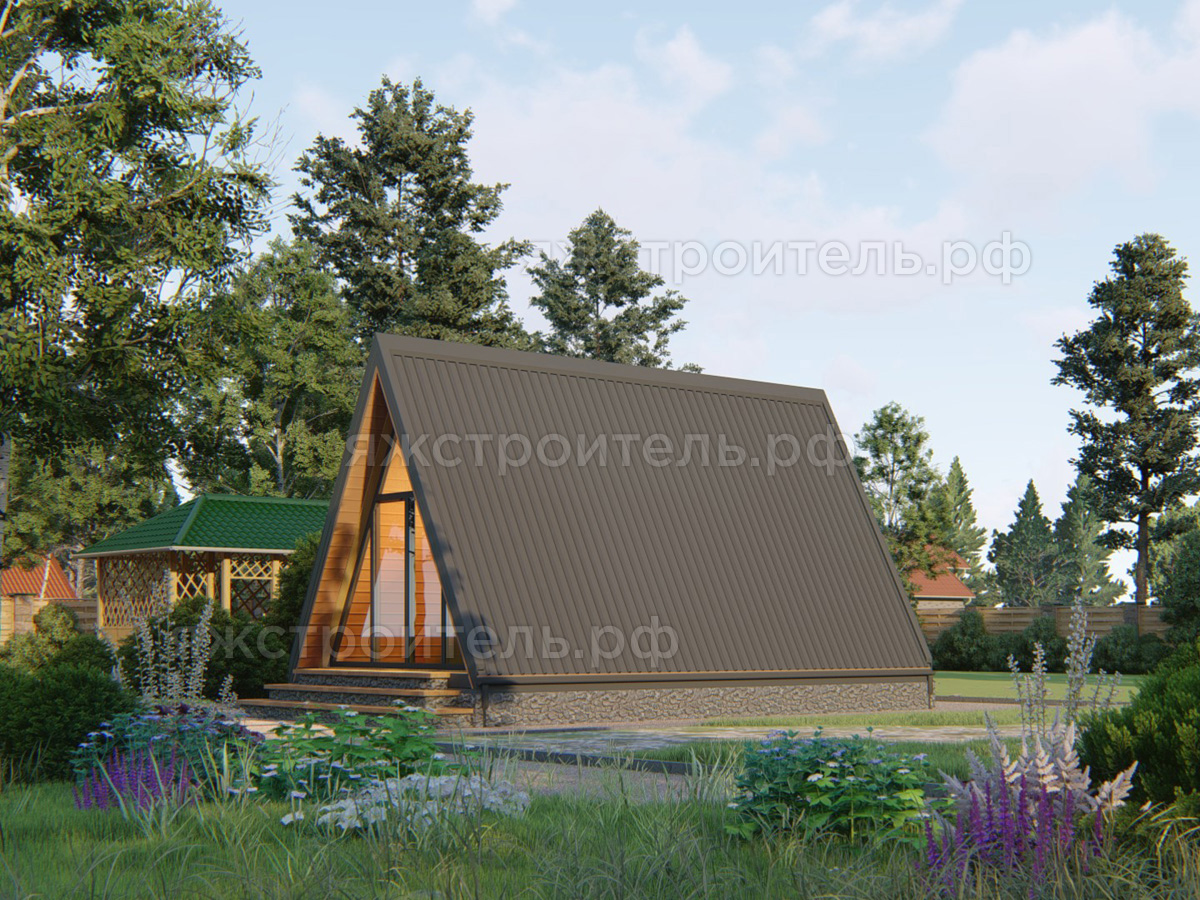 АФ-03 - дом в стиле А-фрейм 7х4 - вид 2