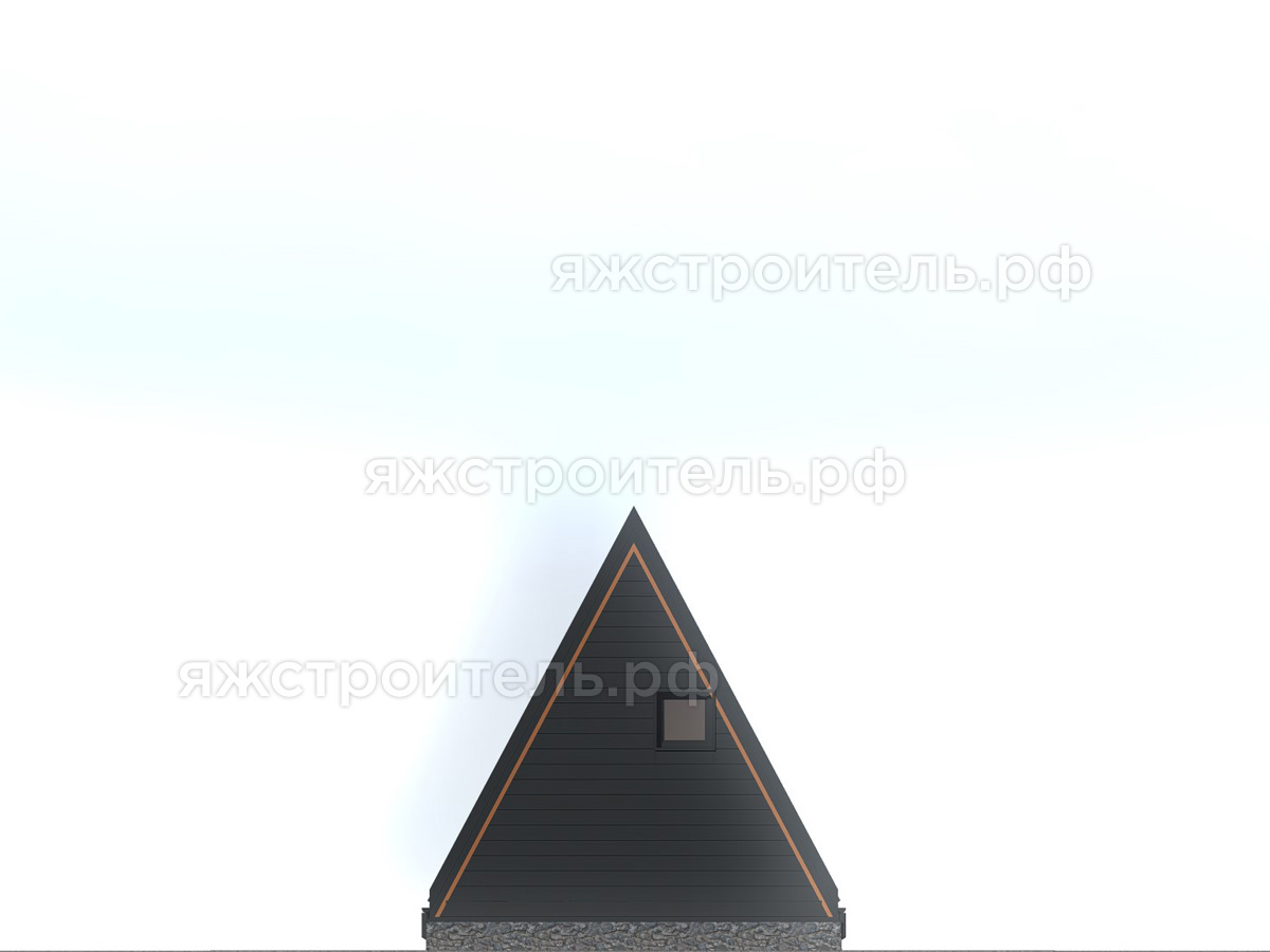 АФ-03 - дом в стиле А-фрейм 7х4 - фасад 3